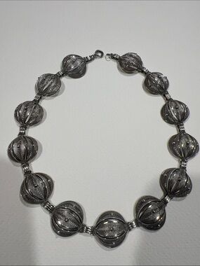 Alice Caviness Sterling Silver Orb Link Necklace